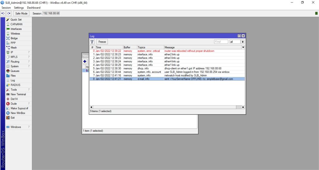 mikrotik netwatch